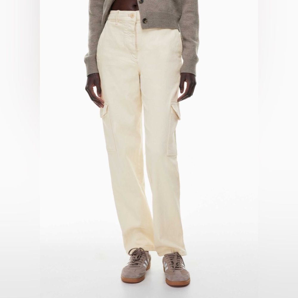 Aritzia Wilfred Free Modern Cargo Pants Ivory Birch Canvas Size 00